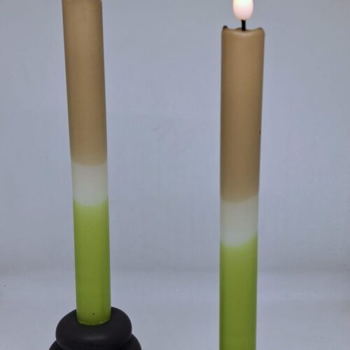 LED Dip Dye kaars Licht bruin/olijf nr. 10