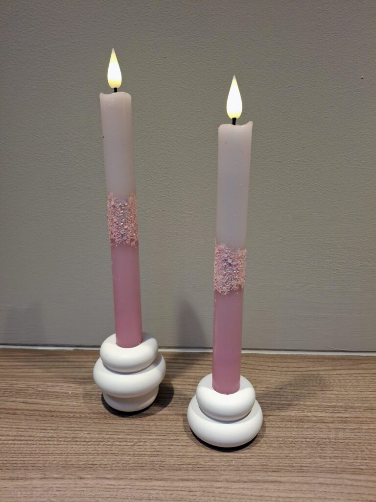 kaars roze LED Dip Dye kaars Roze pastel/glitterRoze nr. 112