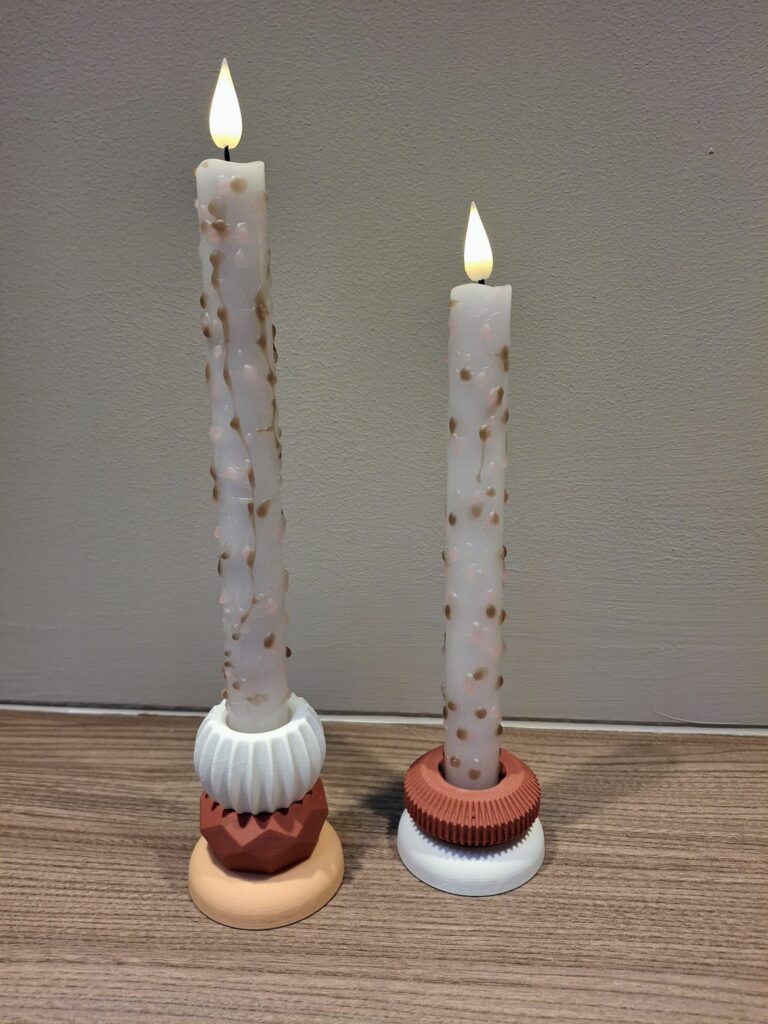 social kaars 1 LED Dip Dye kaars Confetti Neutral: Ecru/Lichtbruin/Chestnut nr. 17