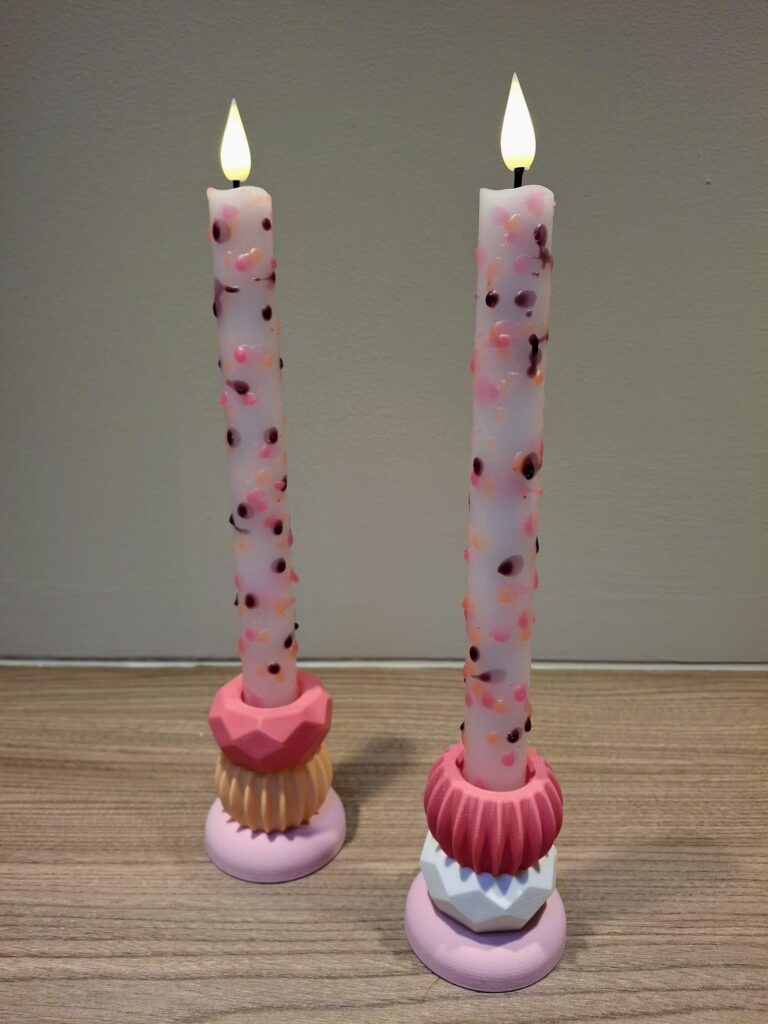 stippen kaars LED Confetti kaars Blackberry/roze/oranje nr. 55