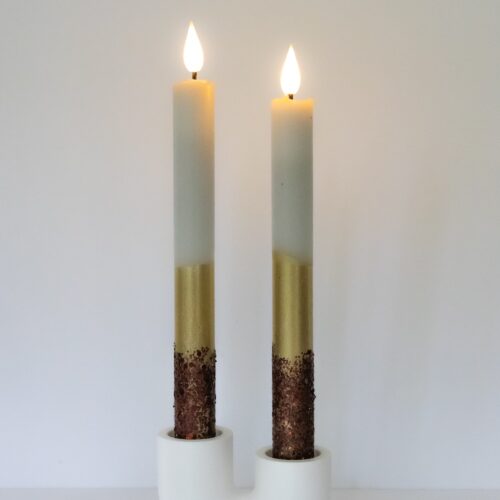 211 led LED Iconic Dip Dye kaars Ecru/Goud/Donkerbruin nr. 211