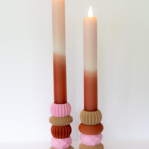kaars flamingo LED Dip Dye kaars Flamingo/Terracotta nr. 6